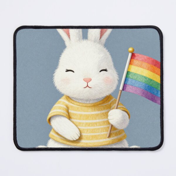 Item preview, Cute Hand Drawn Animal – Cozy Whimsical Illustration bunny gbt flag designed and sold by Rooted & Co.