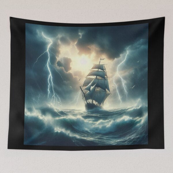 Item preview, Ship fighting the storm designed and sold by JALNERVION SHOP.