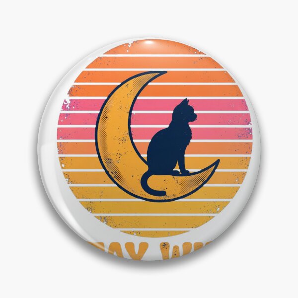 Item preview, Stay Wild Black Cat On Moon - Retro 70s Sunset Vintage designed and sold by Csaba1983.