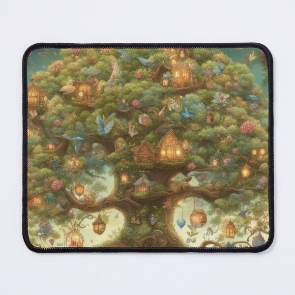 Item preview, Enchanted Tree Village Fantasy AI Art designed and sold by pinkal.