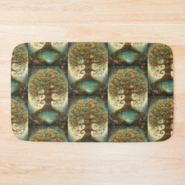 Item preview, Enchanted Tree Village Fantasy AI Art designed and sold by pinkal.