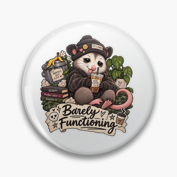 Item preview, Barely Functioning Opossum Coffee Funny Alt Sticker designed and sold by ismai6.