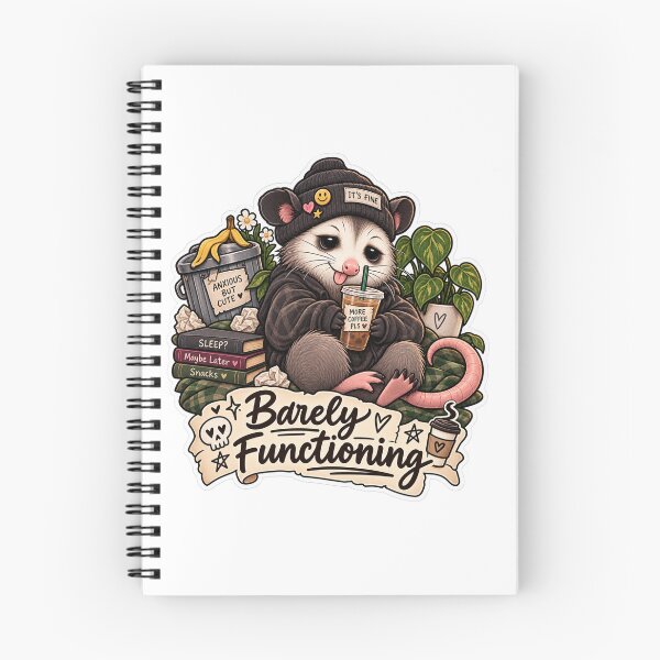 Item preview, Barely Functioning Opossum Coffee Funny Alt Sticker designed and sold by ismai6.