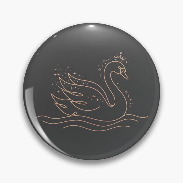 Item preview, Line-Art Swan (Golden) designed and sold by Krameri Creations.