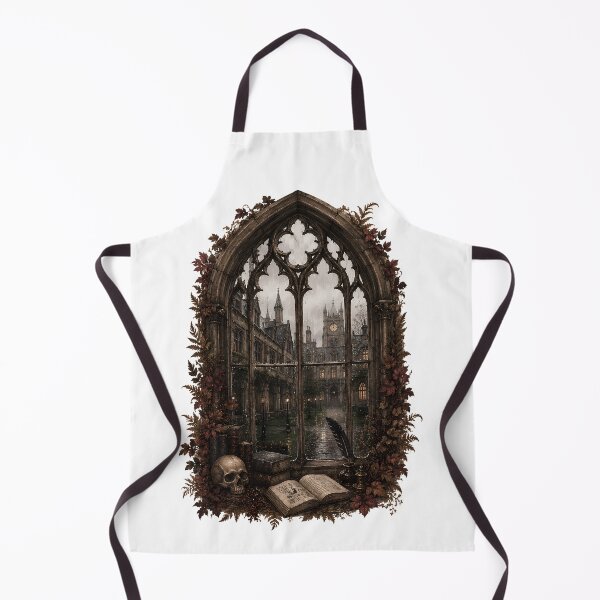 Item preview, Gothic Arched Window - Rainy Dark Academia University - Oxford Aesthetic designed and sold by Neurospicy Trolls.
