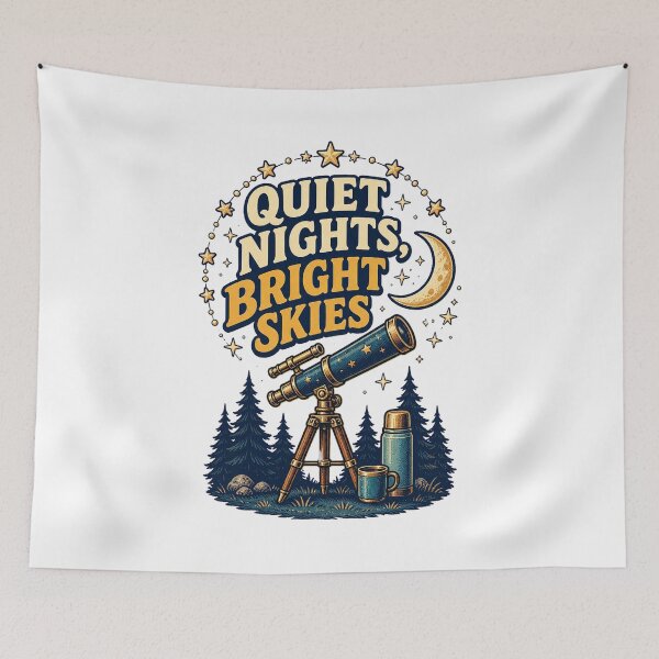 Item preview, Quiet Nights Bright Skies Vintage Stargazing Art designed and sold by CheerfulNest.