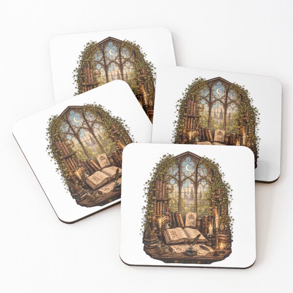 Item preview, Enchanted Study Nook - Moon Window Gothic Library Dark Academia designed and sold by Neurospicy Trolls.