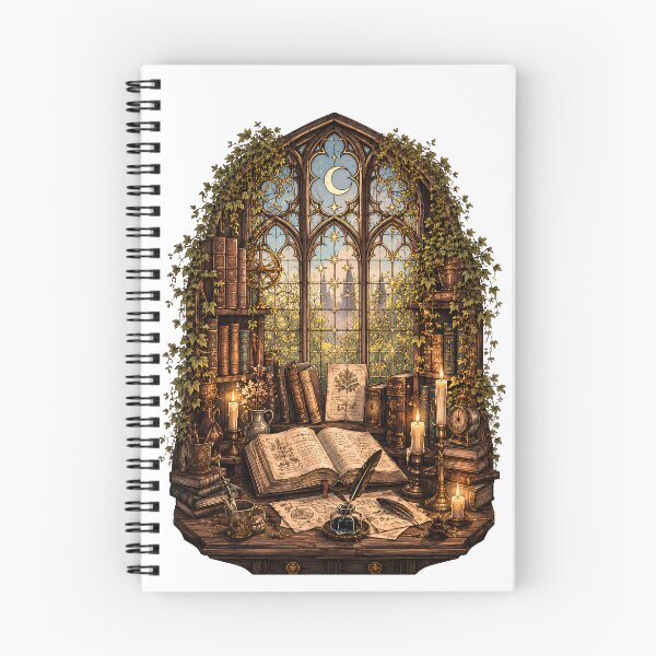 Item preview, Enchanted Study Nook - Moon Window Gothic Library Dark Academia designed and sold by Neurospicy Trolls.