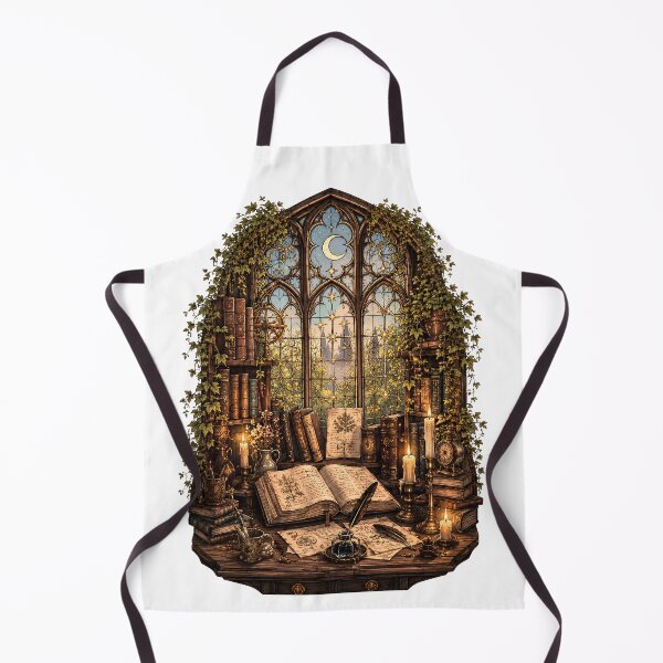 Item preview, Enchanted Study Nook - Moon Window Gothic Library Dark Academia designed and sold by Neurospicy Trolls.