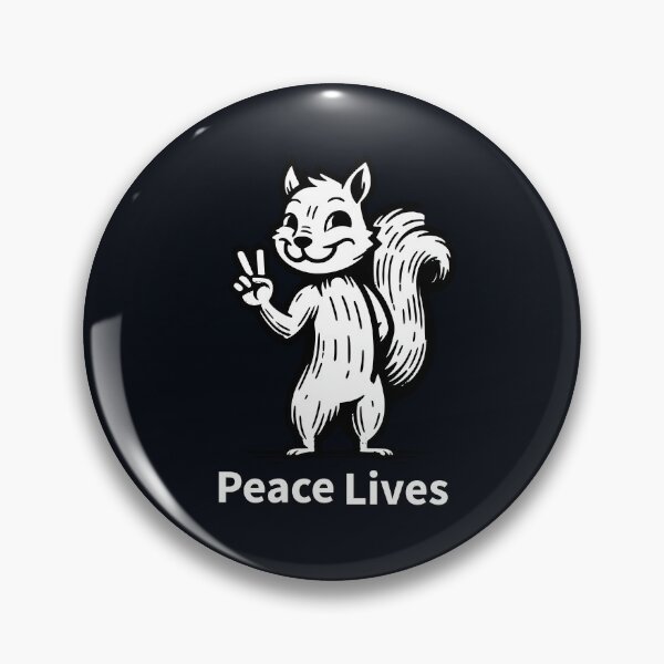 Item preview, Peace Lives Squirrel on Black Background designed and sold by MTeesGA.