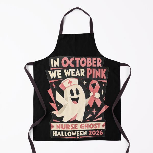 Item preview, In October We Wear Pink Nurse Ghost Halloween 2026 Bold Cartoon Art Breast Cancer Awareness Gift for Nurses designed and sold by Nightarel.
