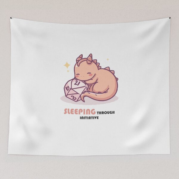 Item preview, Cute Sleeping Dragon & D20 Dice - Kawaii Gamer T-Shirt designed and sold by fowzi shokri.