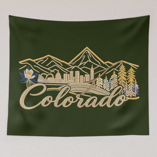 Item preview, Colorado Decorative Skyline Illustration designed and sold by Rocky Mountain Artistry.