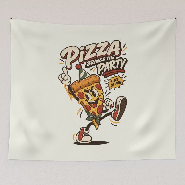 Item preview, Party Pizza Mascot Wearing Vintage Hat designed and sold by HoopeStylee.