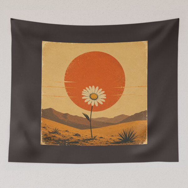 Item preview, Lone Daisy in the Desert – Minimalist Nature Pop Art designed and sold by naturalsurvival.