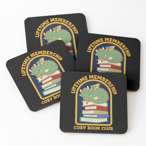 Artikelvorschau, Lebenslange Mitgliedschaft im Cozy Book Club – Design für Buchliebhaber mit schlafendem Drachen entworfen und verkauft von Hallowed Artistry.