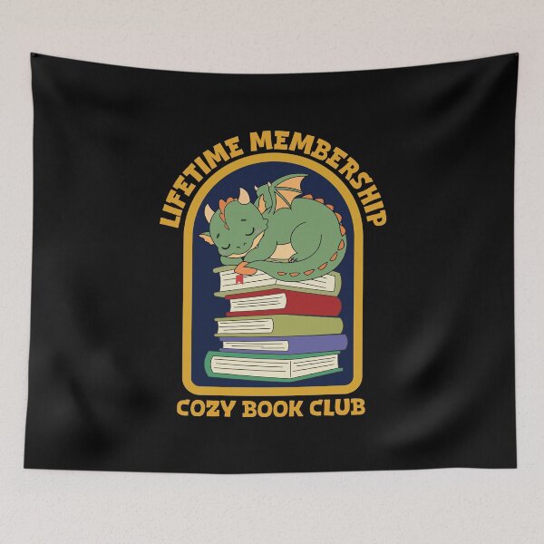 Item preview, Lifetime Membership Cozy Book Club Sleeping Dragon Book Lover Design designed and sold by Hallowed Artistry.