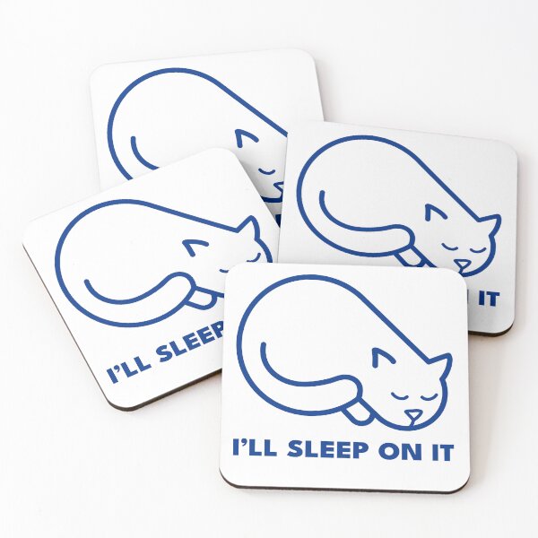 Item preview, I'll Sleep On It – Funny Sleeping Cat Line Art Quote designed and sold by chaaval.