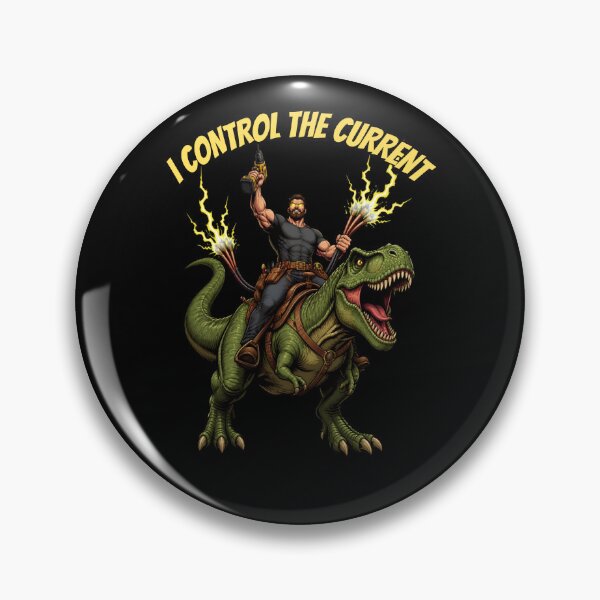 Item preview, Funny Electrician Riding T-Rex With Drill - Sparky Gift designed and sold by UTkiKK.