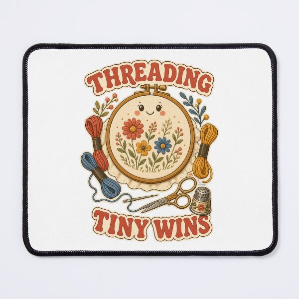 Item preview, Threading Tiny Wins Vintage Embroidery Motivation designed and sold by CheerfulNest.