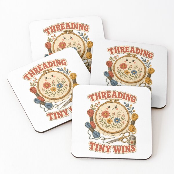 Item preview, Threading Tiny Wins Vintage Embroidery Motivation designed and sold by CheerfulNest.