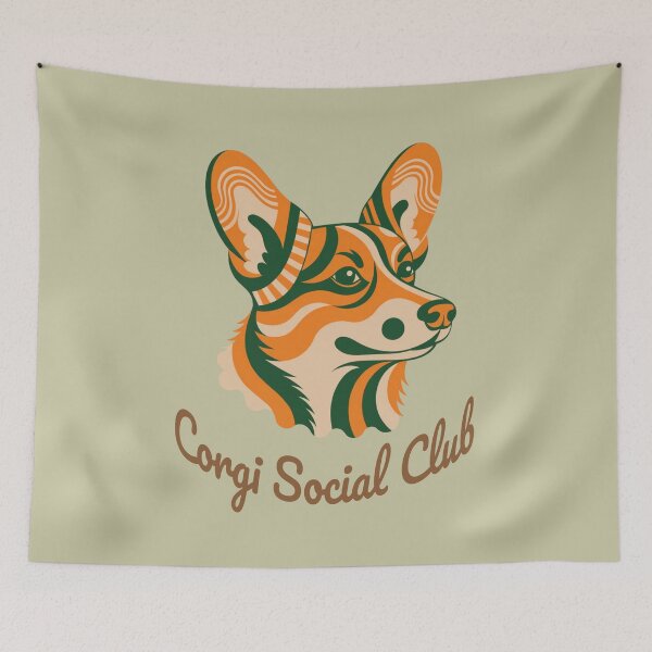 Item preview, Corgi Social Club Vintage Badge designed and sold by Kinship-Pets.