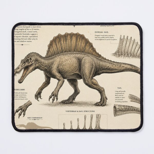 Item preview, Spinosaurus Aegyptiacus | Vintage Paleontology Scientific Illustration designed and sold by VantedStore.