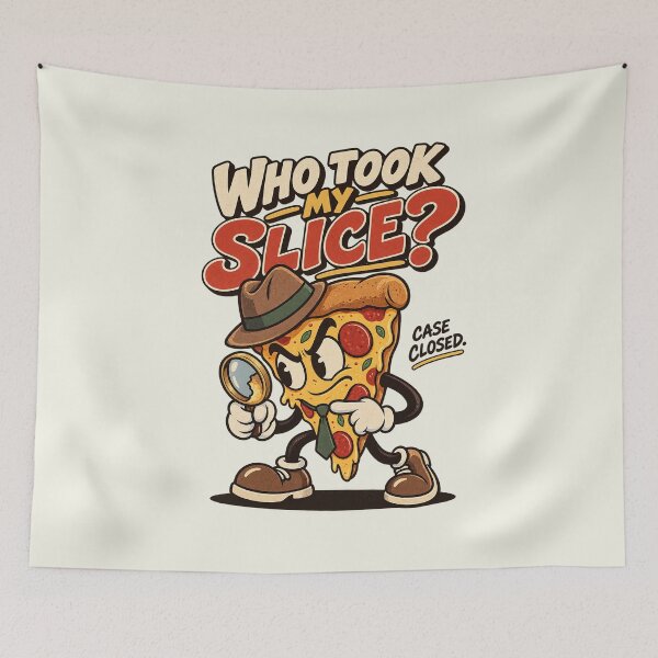 Item preview, Suspicious Pizza Character Holding Magnifying Glass designed and sold by HoopeStylee.