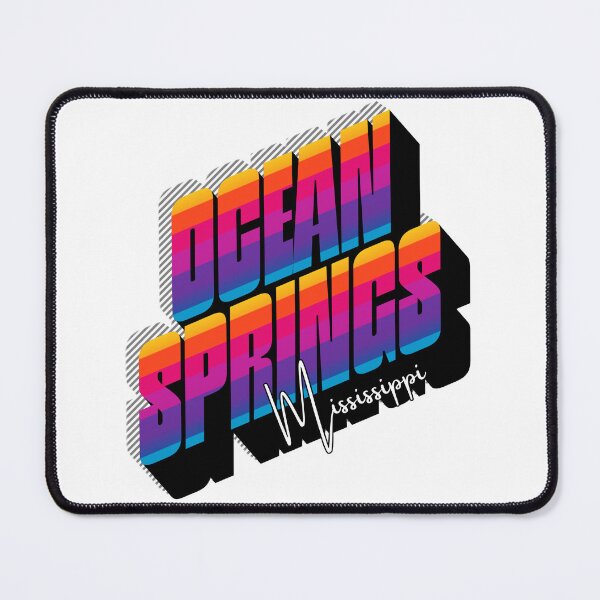 Item preview, Ocean Springs Mississippi Retro Sunset 80s Vintage Travel T-Shirt Design designed and sold by DonnaRaine.