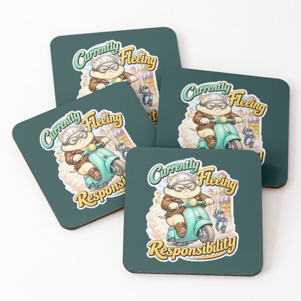 Item preview, Currently Fleeing Responsibility – Grumpy Cat Scooter Chase designed and sold by LakeshoreLegendsAndLight .