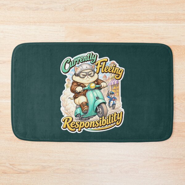 Item preview, Currently Fleeing Responsibility – Grumpy Cat Scooter Chase designed and sold by LakeshoreLegendsAndLight .
