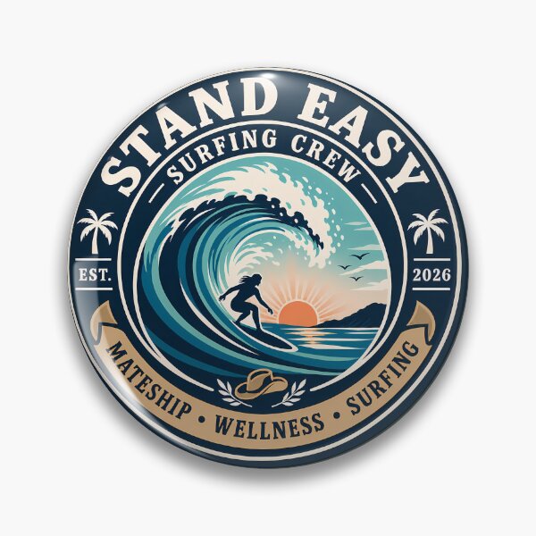 Item preview, Stand Easy Veteran Surf Club Logo Sunshine Coast - Main Version designed and sold by Bombergirls.