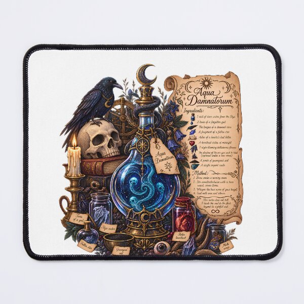 Item preview, Aqua Damnatorum Potion - Cursed Elixir of Binding Souls Dark Academia designed and sold by Neurospicy Trolls.