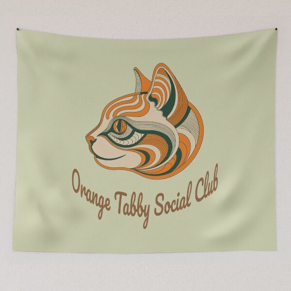 Item preview, Orange Tabby Social Club Vintage Badge designed and sold by Kinship-Pets.