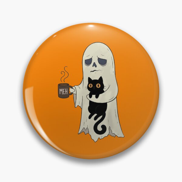 Item preview, Ghost Cat Coffee Mood for Spooky Cat Lovers designed and sold by FreshVibe Prints.