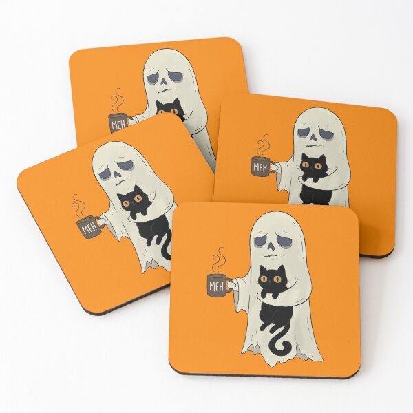 Item preview, Ghost Cat Coffee Mood for Spooky Cat Lovers designed and sold by FreshVibe Prints.
