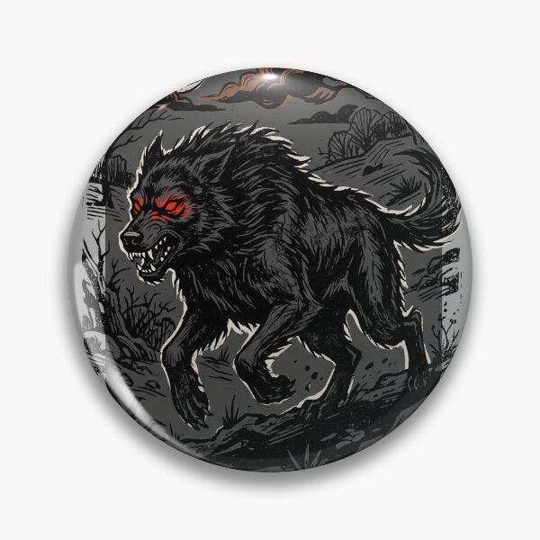 Item preview, Black Shuck Werewolf Phantom Dog Gothic Cryptid Illustration designed and sold by KiwiRider.
