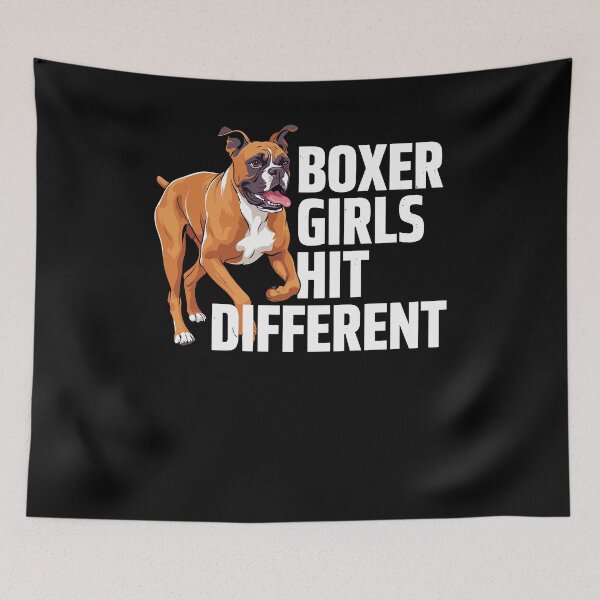 Item preview, Boxer Dog Boxer Girls Hit Different designed and sold by ShirTomDesigns.
