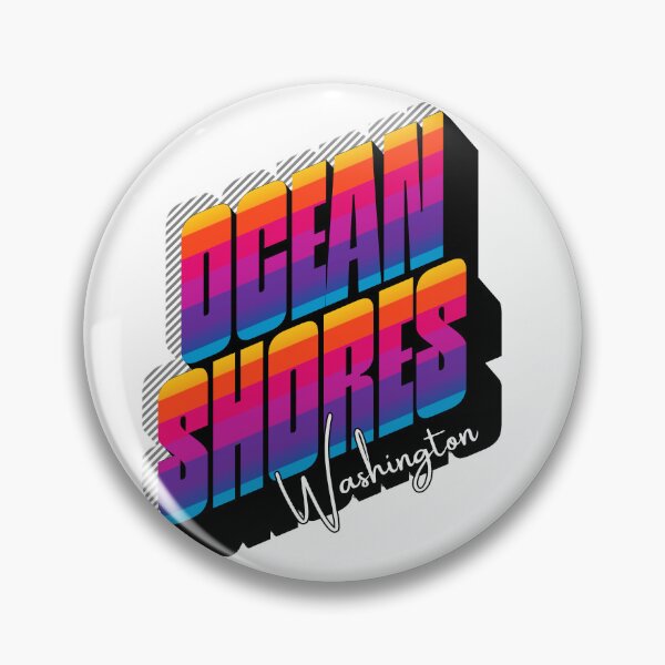 Item preview, Ocean Shores Washington Retro Sunset 80s Vintage Travel T-Shirt Design designed and sold by DonnaRaine.