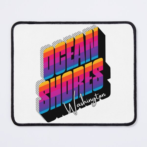 Item preview, Ocean Shores Washington Retro Sunset 80s Vintage Travel T-Shirt Design designed and sold by DonnaRaine.