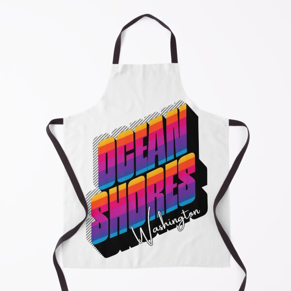 Item preview, Ocean Shores Washington Retro Sunset 80s Vintage Travel T-Shirt Design designed and sold by DonnaRaine.
