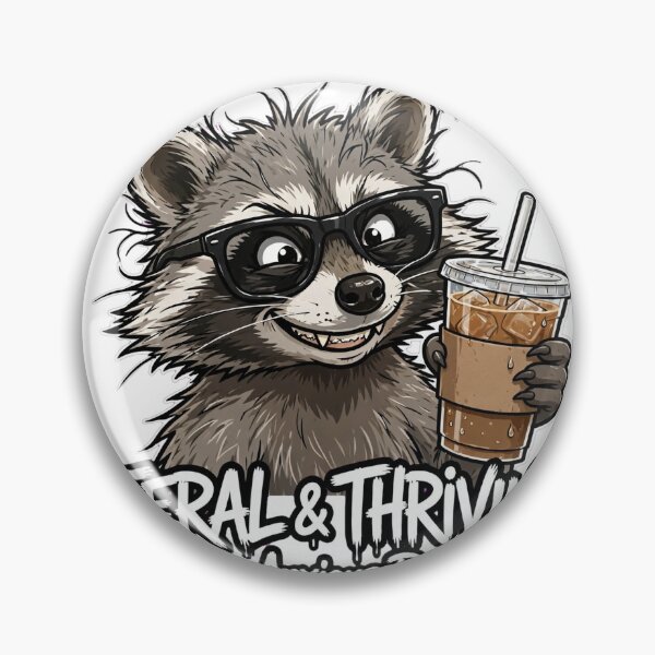Item preview, Feral And Thriving - Socially Anxious Raccoon Club Funny   designed and sold by Csaba1983.