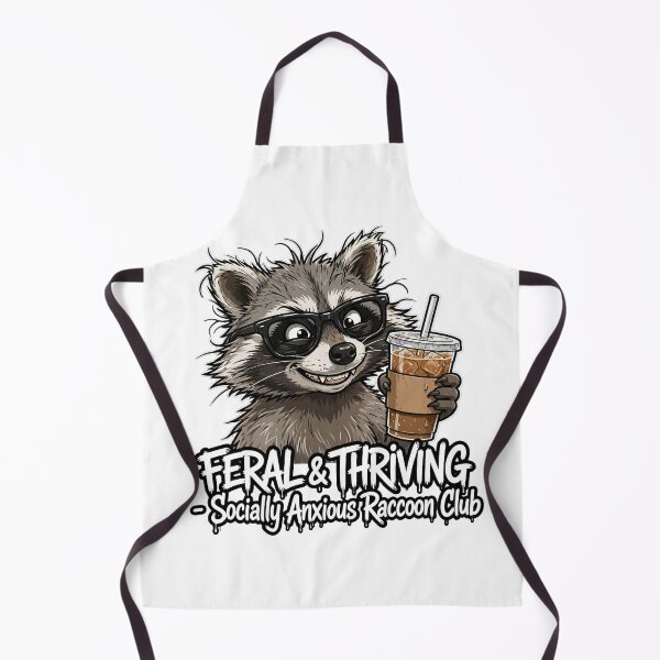 Item preview, Feral And Thriving - Socially Anxious Raccoon Club Funny designed and sold by Csaba1983.