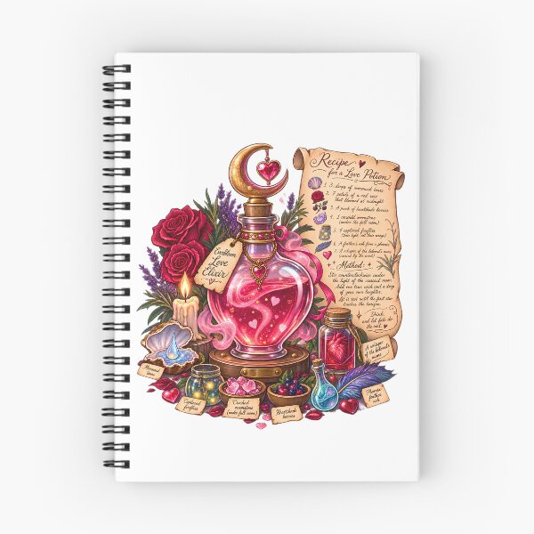 Item preview, Everbloom Love Elixir - Recipe for a Love Potion Dark Academia designed and sold by Neurospicy Trolls.