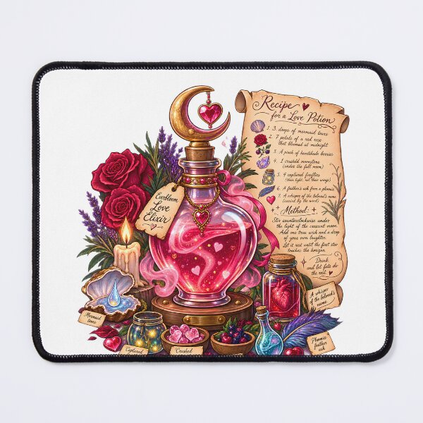 Item preview, Everbloom Love Elixir - Recipe for a Love Potion Dark Academia designed and sold by Neurospicy Trolls.