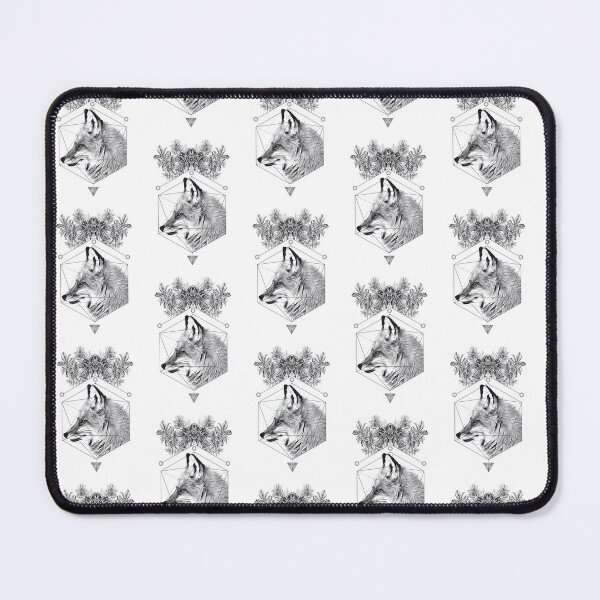 Item preview, Geometric Wolf Illustration – Black and White Botanical Line Art designed and sold by Good_Things.