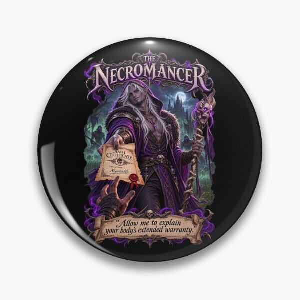 Item preview, The Necromancer – Extended Warranty | Dark Fantasy RPG Humor designed and sold by The Wayward Heroes Guild.