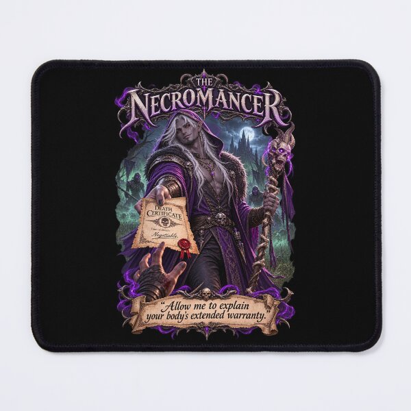 Item preview, The Necromancer – Extended Warranty | Dark Fantasy RPG Humor designed and sold by The Wayward Heroes Guild.