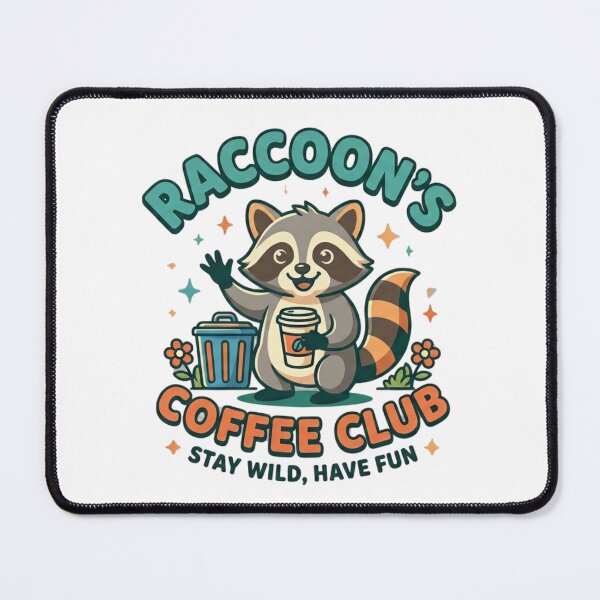 Item preview, Retro Raccoon Coffee Club Funny Garbage Trash Panda Art designed and sold by Wear Sculpt.