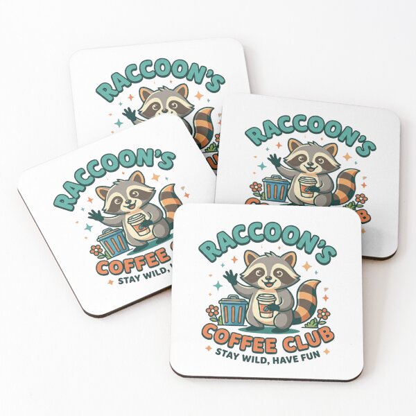 Item preview, Retro Raccoon Coffee Club Funny Garbage Trash Panda Art designed and sold by Wear Sculpt.